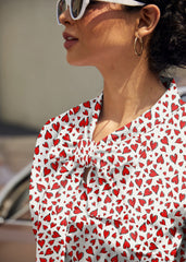 Vintage Style Bow Top in Hearts