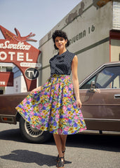 Vintage Style Bow Top in Anchor Print