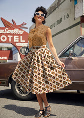 Doris 100% Cotton Skirt - Mushrooms