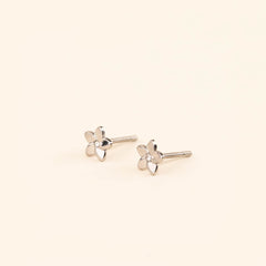 Mini Plumeria Flower Stud Earrings