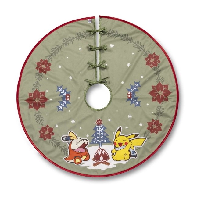 Pikachu & Fuecoco Pokémon Holiday Green Tree Skirt