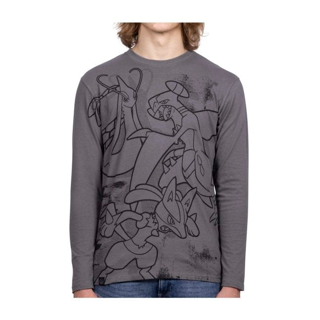 Sinnoh Champion Team Gray Fitted Long-Sleeve T-Shirt - Adult