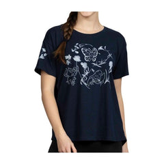 Butterfree, Parasect & Leafeon Pokémon Nature: Spring Navy Crew Neck T-Shirt - Women