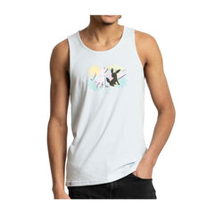 Espeon & Umbreon Summer Fun Light Blue Fitted Tank Top - Men