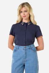 Polly Embroidered Collar Blouse