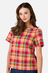 Piper Check Short Sleeve Top