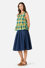 Piper Check Peplum Top