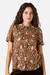 Forest Owl Short Sleeve Blouse