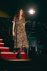 Iris Ditsy Wrap Midi Dress