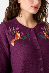 Fox Embroidered Cardigan