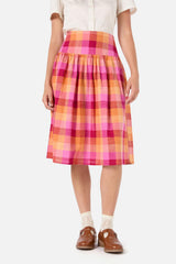 Maxine Check Midi Skirt 100% Cotton