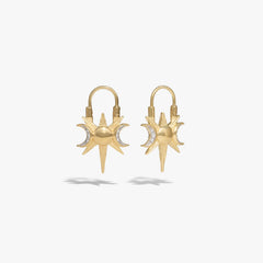 Spiked Triple Moon Huggie Earrings