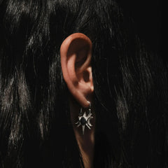 Spiked Triple Moon Huggie Earrings