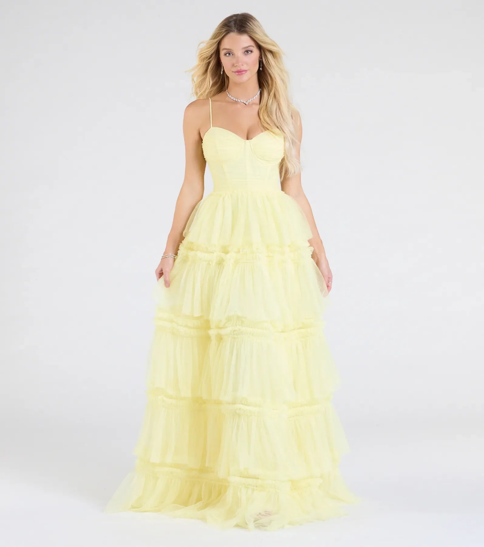 Harper Corset Ruffle A-Line Formal Dress