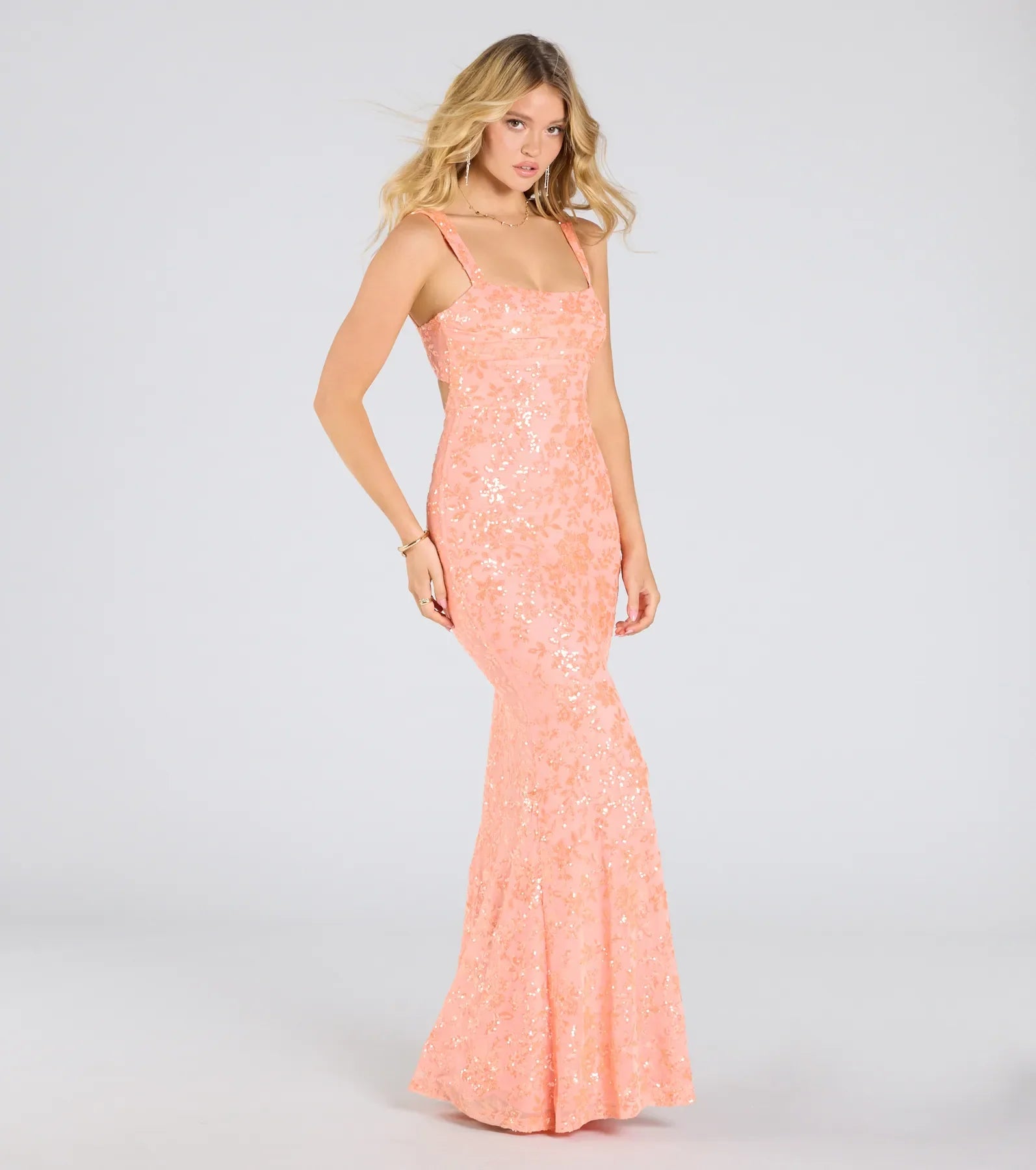 Darlene Cutout Back Bodycon Sequin Formal Dress