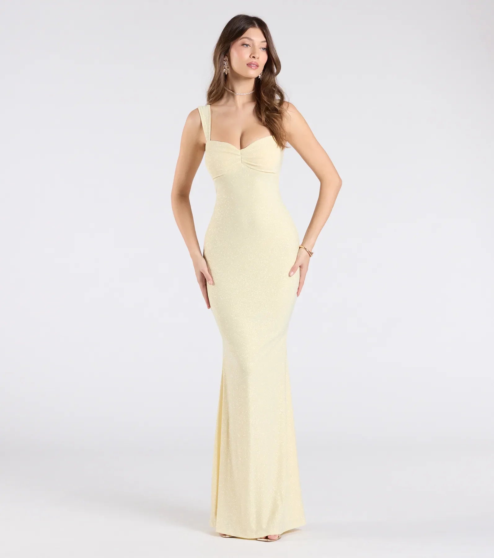 Halie Open Back Mermaid Glitter Formal Dress