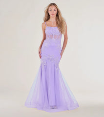 Lille Lace-Up Corset Rhinestone Mermaid Gown