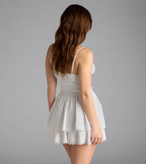 Park Picnic V-Neck Eyelet Skater Dress