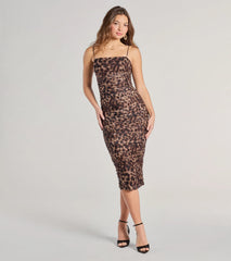 On The Hunt Loepard Bodycon Midi Dress