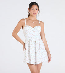 One Cute Day Floral Skater Mini Dress
