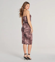 Artsy Babe Paisley Bodycon Slit Midi Dress
