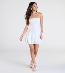 Looking Sweet Eyelet Knit Tiered Skater Dress