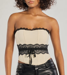 Delicate Glam Corset Lace Ribbon Top