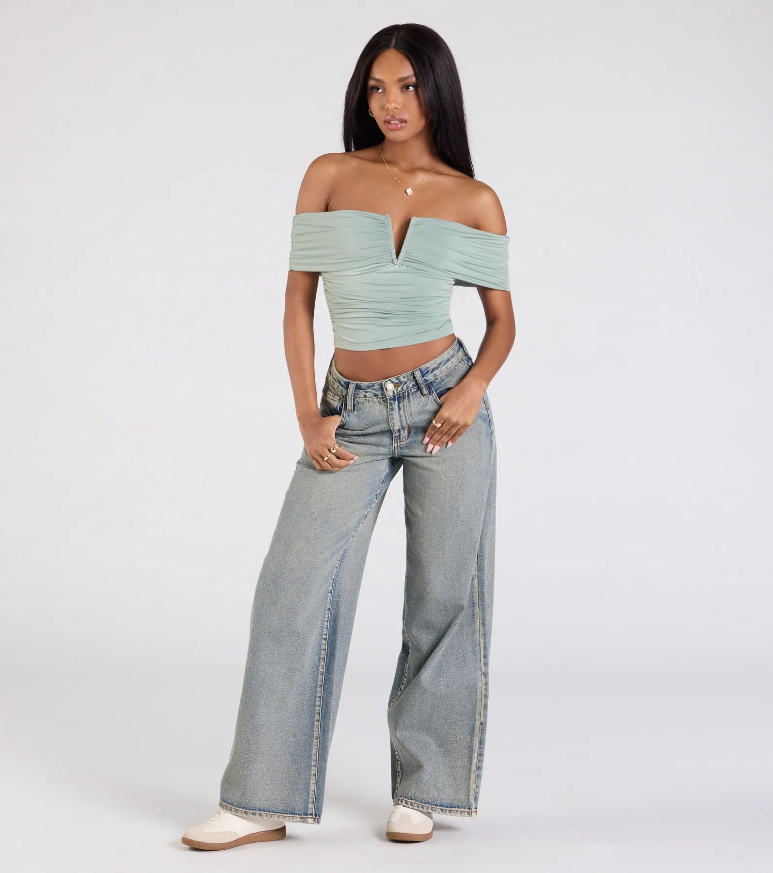 Chic Alert Off-The-Shoulder Crop Top