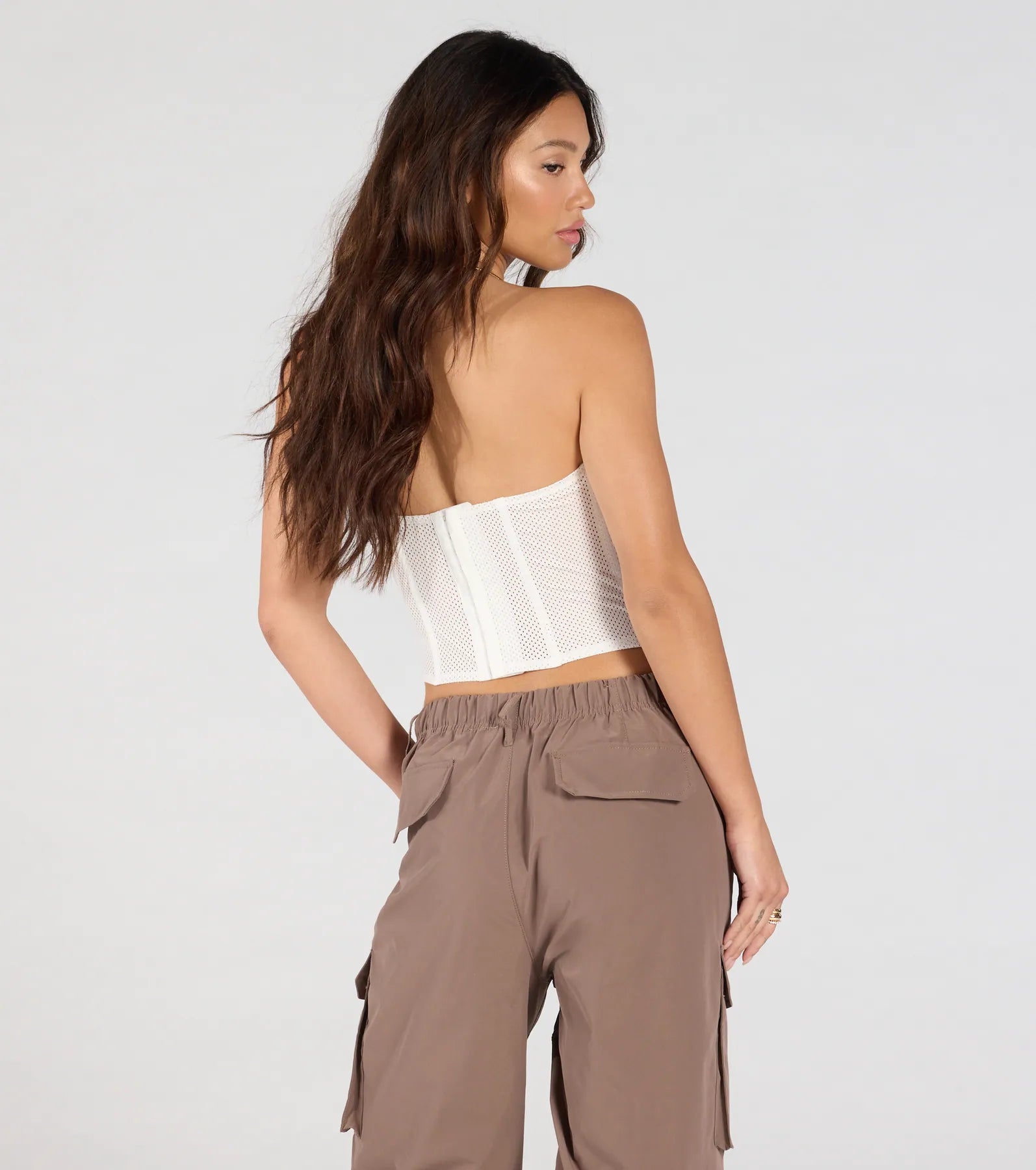 On The Court 87 Jersey Graphic Corset Top