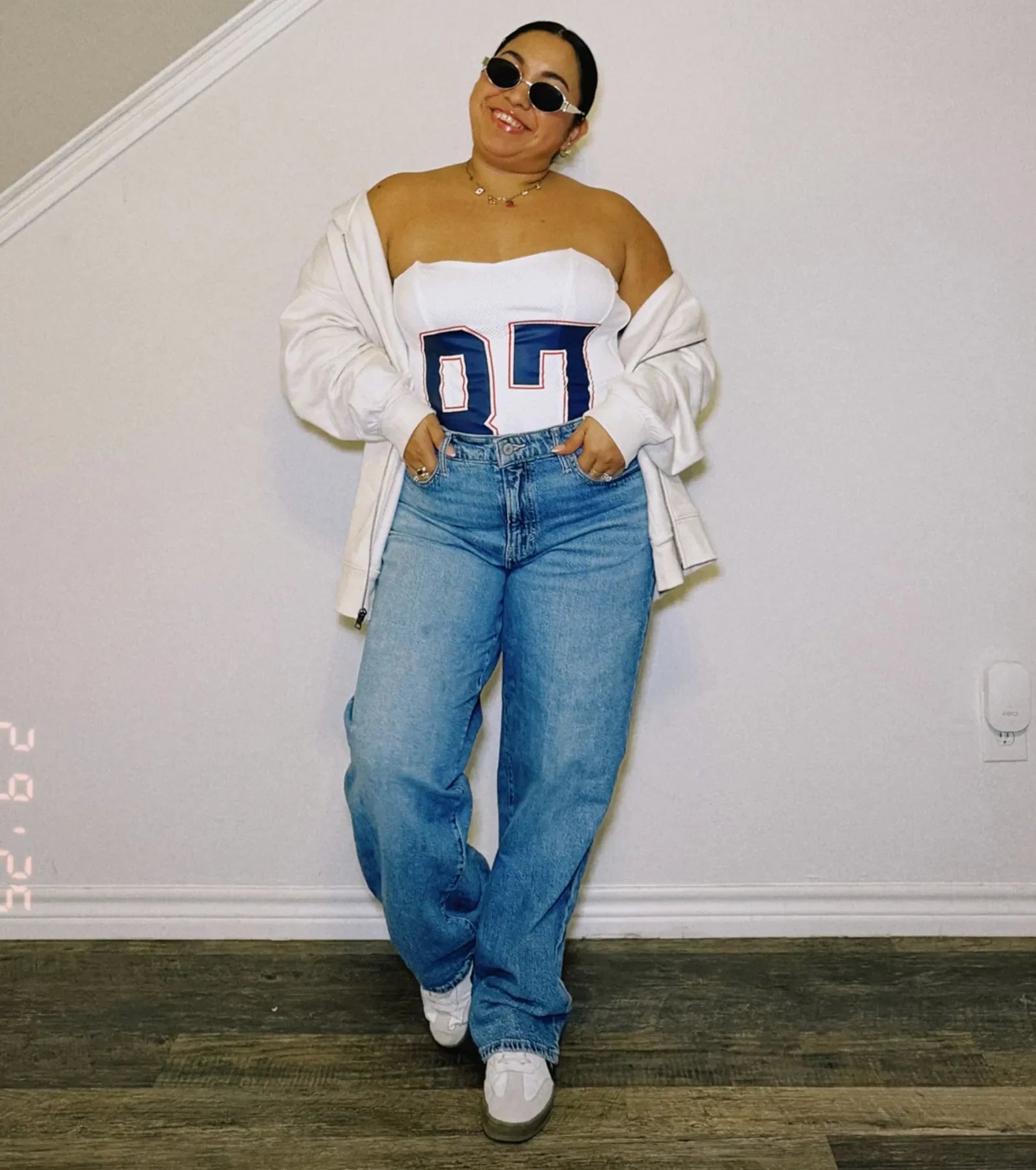On The Court 87 Jersey Graphic Corset Top