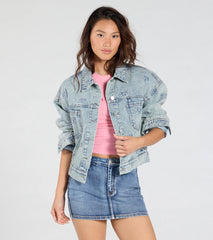 Iconic Cutie Bow Trucker Denim Jacket