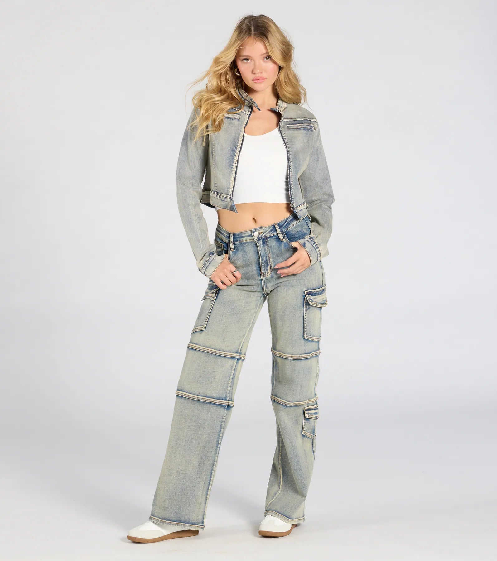 Trendy Arrival Denim Moto Jacket