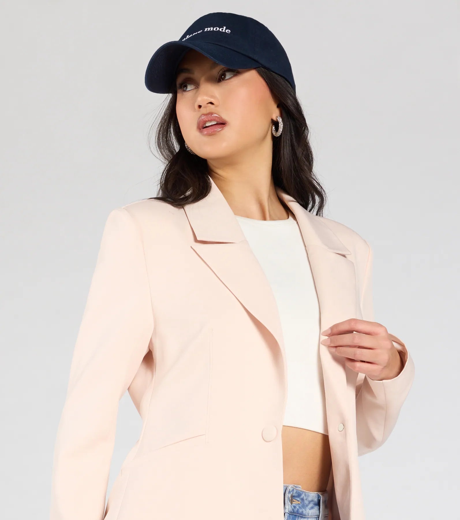 Miss Always On Time Collared Woven Blazer