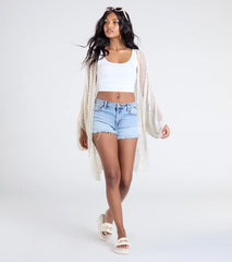 Sun Seeker Sheer Crochet Kimono