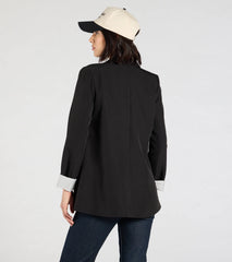 Official Business Striped Cuff Woven Blazer