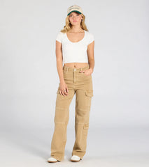 Coolest Babe High-Rise Cargo Straight-Leg Pants