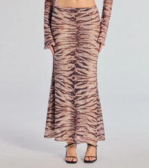 Strut It Out Abstract Zebra Maxi Skirt