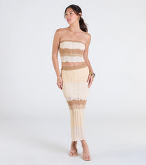 Trendy Match Chevron Knit Midi Skirt