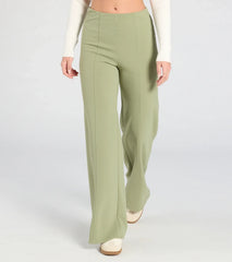 She's All Business Wide-Leg Crepe Trouser Pants