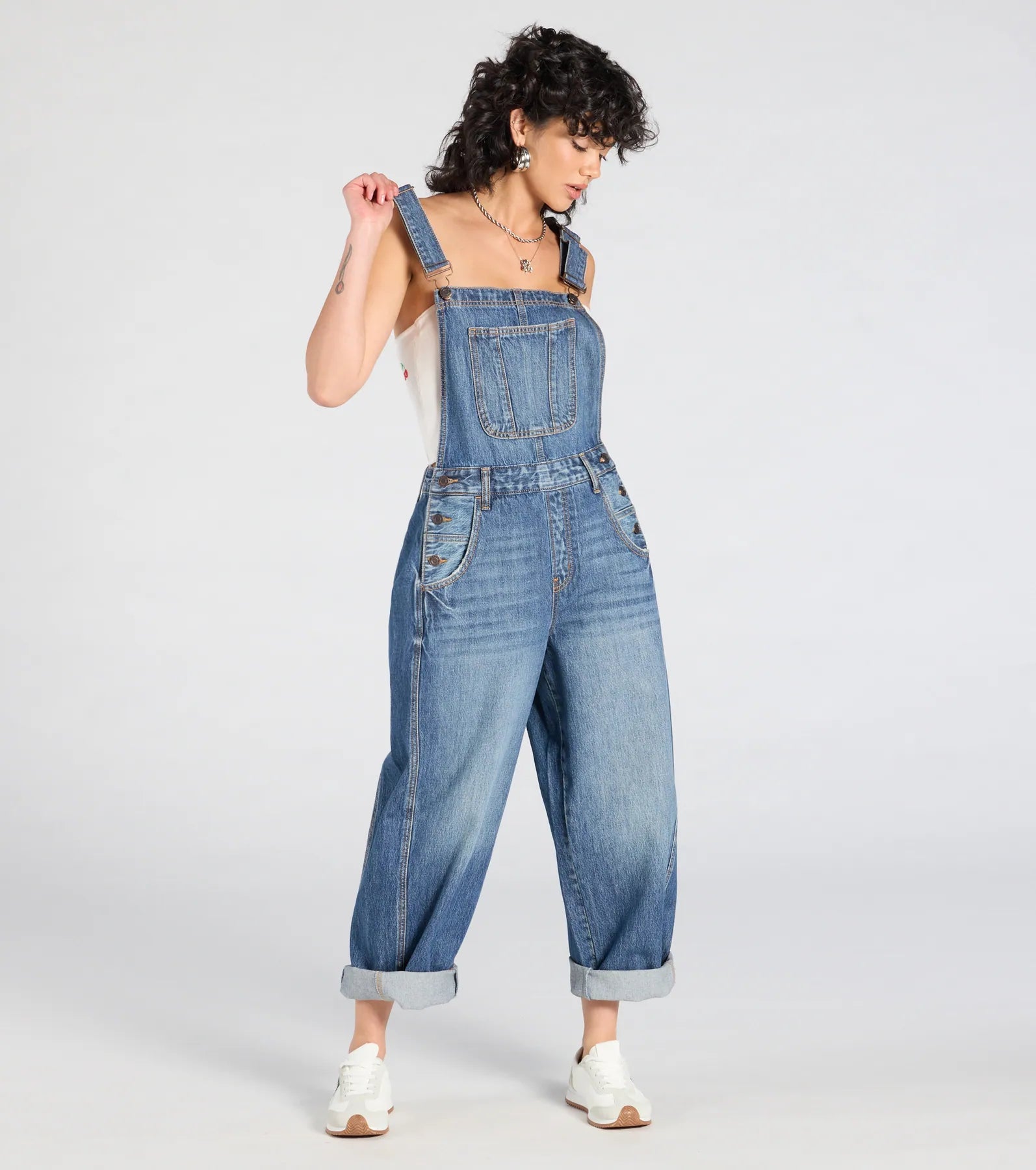 Match My Vibe Wide-Leg Denim Overalls