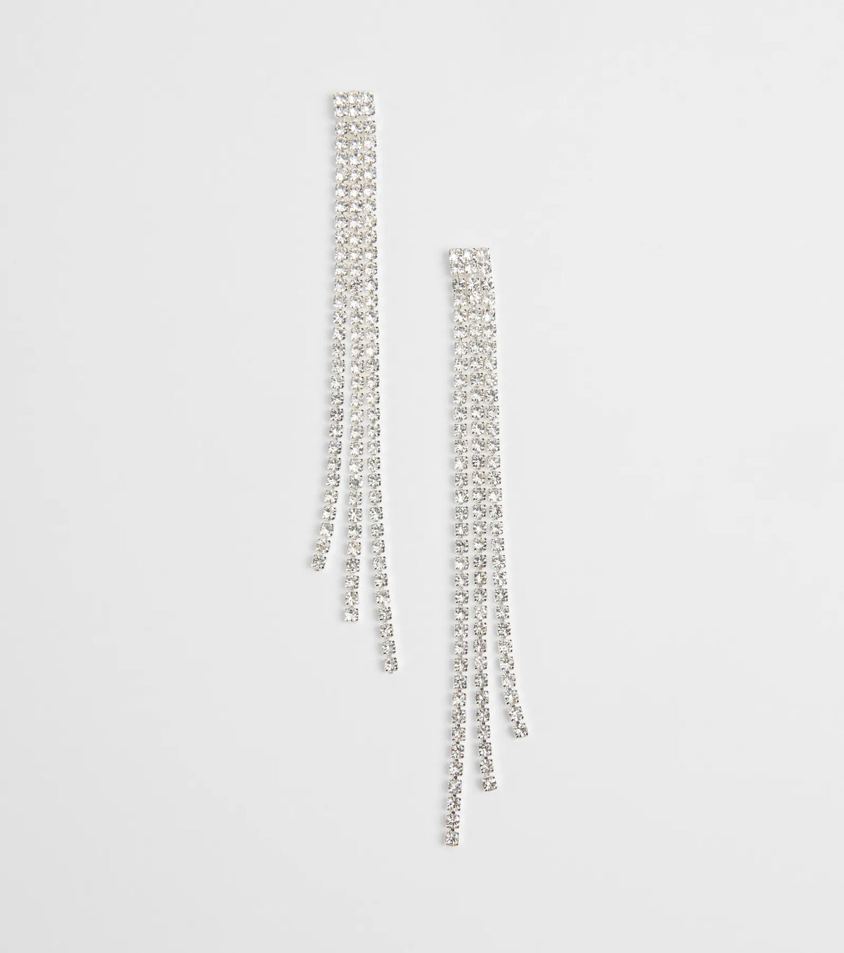 Glamorous Drama Rhinestone Fringe Earrings