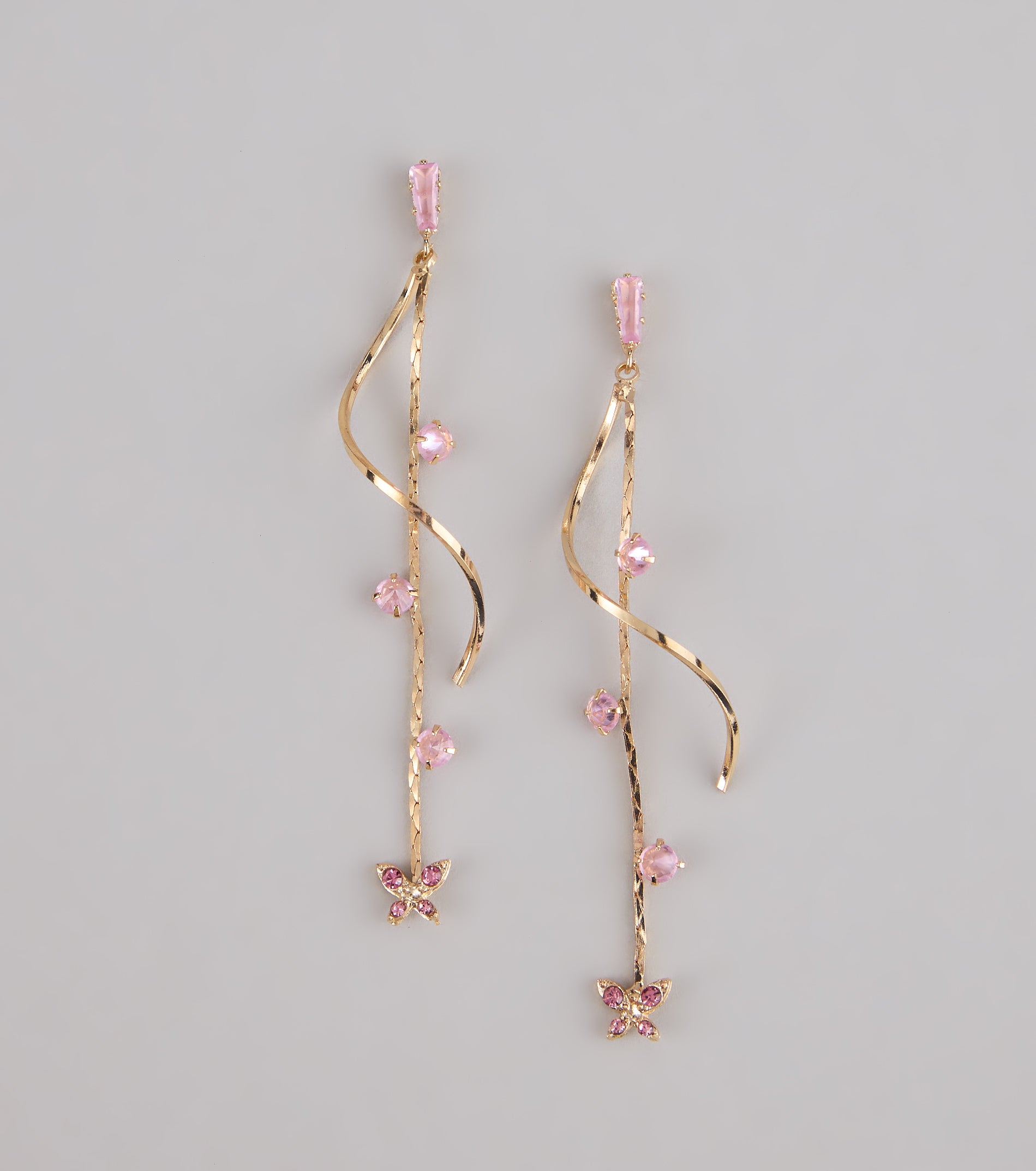 Glistening Heights Butterfly Rhinestone Earrings