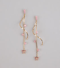 Glistening Heights Butterfly Rhinestone Earrings
