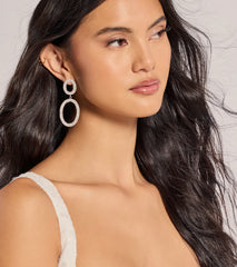 Trendy Sparkle Rhinestone Drop Earrings