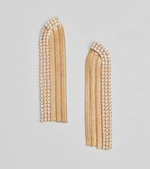 Edgy Sparkle Rhinestone Snake Chain Fringe Earrings