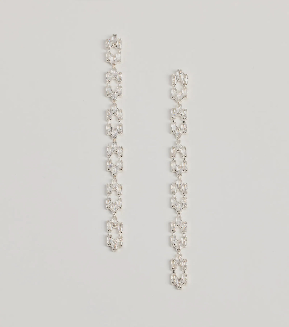 Luxe Glam Rhinestone Chain-Link Earrings