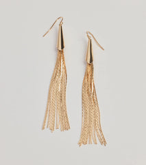 Charming Beauty Metal Tassel Earrings