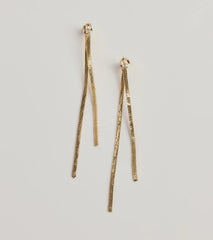 Stay Sleek Cubic Zirconia Metal Fringe Earrings