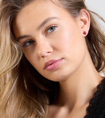 Searching For Love Heart Rhinestone Stud Earrings