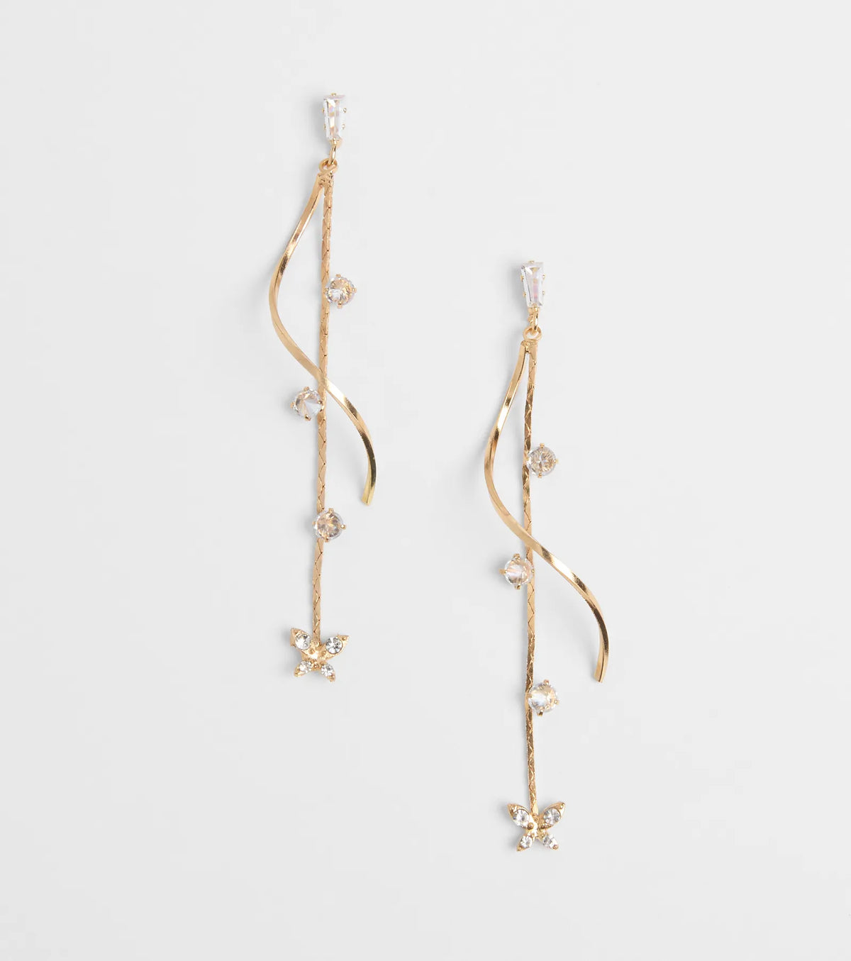 Glistening Heights Butterfly Rhinestone Earrings